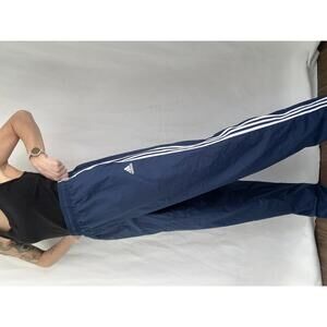 Adidas Navy Blue Track Pants with White Stripes size XL